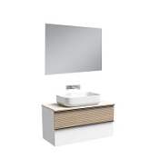 Мебель для ванной со столешницей Sancos Delta DL100W+TT100A2 дуб светлый/белый/Kreman