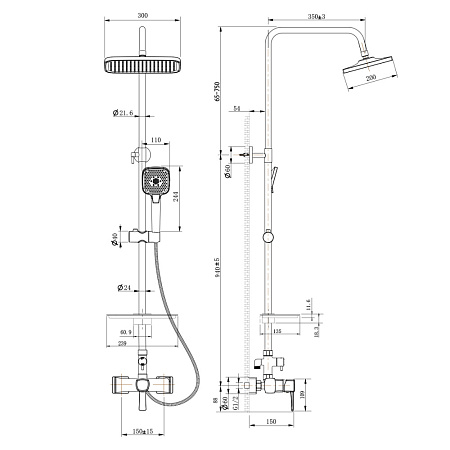 Смеситель Lemark Evitta LM0560C для ванны с душем, хром