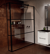 Душевая перегородка Riho Grid GB402 G004038121 100х200 черный матовый