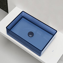 Раковина накладная ABBER Kristall AT2803Saphir синий прозрачный