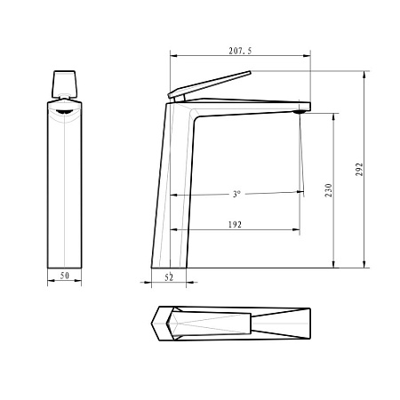 Смеситель Boheme Venturo 382-B для раковины, черный/золото