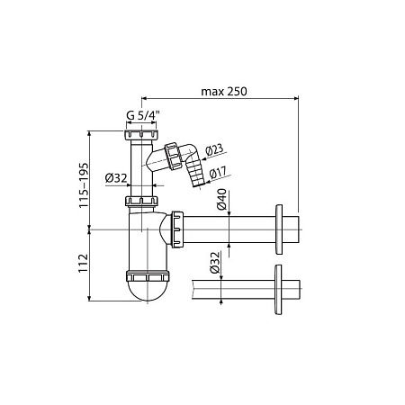 Сифон для раковины AlcaPlast A430P