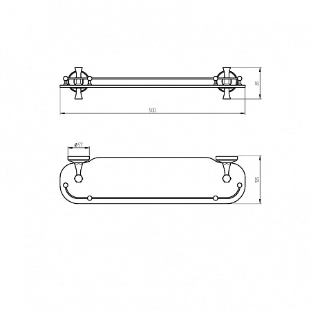 Полка Migliore Fortuna 27667 L50 хром
