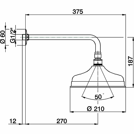 Верхний душ Cisal Shower DS01340127 210 бронза