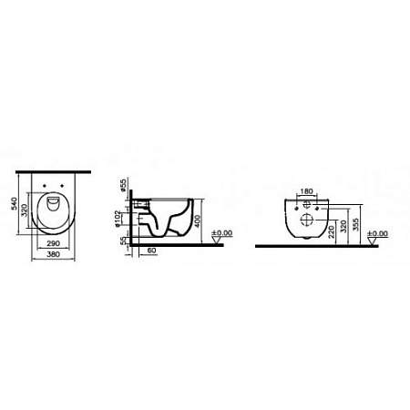 Унитаз подвесной VitrA Liquid 7321B403-0075 белый