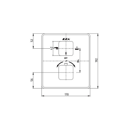 Термостат E.C.A. Thermostatic 102167216EX-KDE для душа