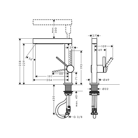 Смеситель Hansgrohe Finoris 76063000 для раковины, хром