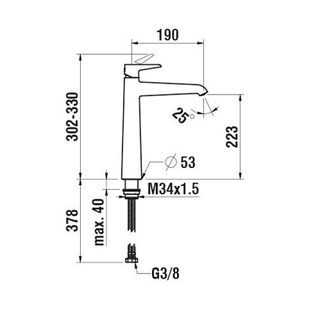Смеситель Laufen Val HF901714100000 для раковины, хром