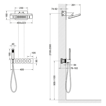 Душевой комплект Timo Petruma SX-5249/17SM золото матовое