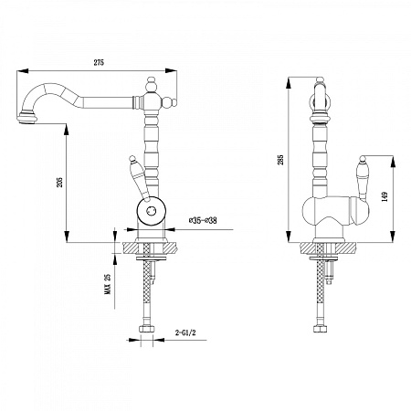 Смеситель Timo Morea 2406F chrome для кухонной мойки, хром