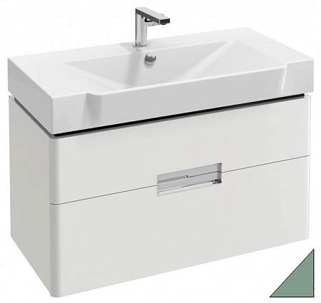 Тумба с раковиной Jacob Delafon Reve 80 см, 2 ящика, оливковый блестящий