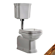 Унитаз с низким бачком Kerasan Waldorf 411601 с ручкой, золото
