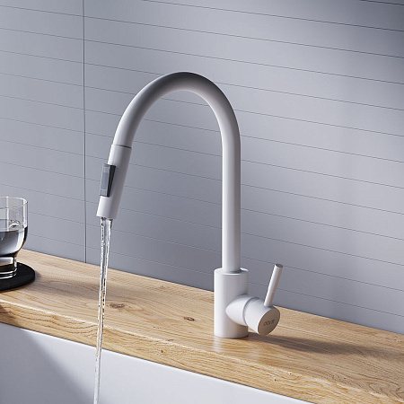 Смеситель Dorff Logic D3007533 для кухонной мойки белый