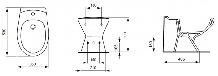 Биде напольное Ideal Standard Eurovit W804001