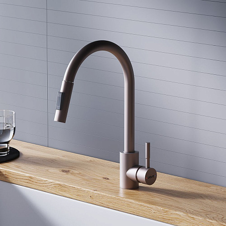 Смеситель Dorff Logic D3007511 для кухонной мойки сатин