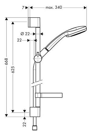 Душевой гарнитур Hansgrohe Croma 100 27772000 хром