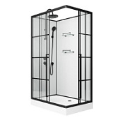 Душевая кабина Niagara Standart ST100/80/15QL/KL/BKT 100x80x225 черный матовый/прозрачный клетка