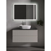 Мебель для ванной со столешницей Sancos Snob R 100 SNR100CE+TT100A1X Beige Soft/Black Sky