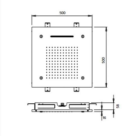 Верхний душ Palazzani 9926G410 3 варианта потока воды, хром
