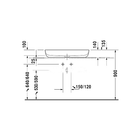 Раковина Duravit Luv 0379800000 80
