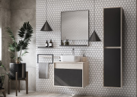 Мебель для ванной Aquaton Лофт Урбан 1A254001LQX60 65 раковина Одри Soft, дуб орегон/серый графит