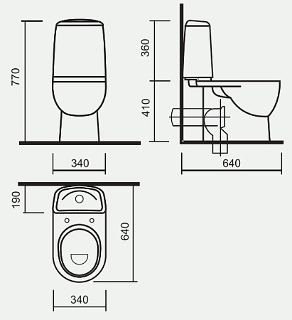Унитаз-компакт Sanita Luxe Best D с крышкой-сиденьем