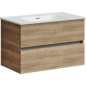 Тумба с раковиной Sancos Urban 80 UR80EG дуб галифакс натуральный/белый