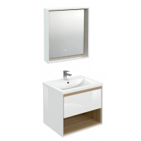 Мебель для ванной Cersanit Louna SZ-LOU60-BL/Wh 60 со столешницей, белый, бежевый