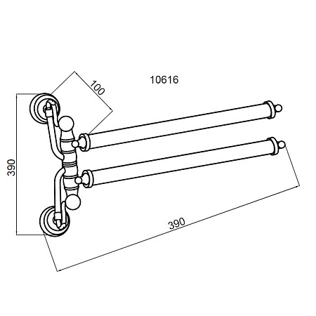 Полотенцедержатель Boheme Medici 10616 двойной, бронза