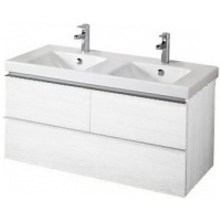 Тумба с раковиной Jacob Delafon Odeon Up 120 см, 3 ящика, белый блестящий ламинат