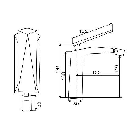 Смеситель Boheme Venturo 376-W для биде, белый/хром