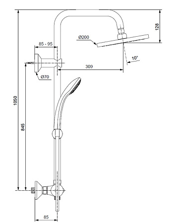 Душевой комплект Ideal Standard IdealRain Eco A6037AA