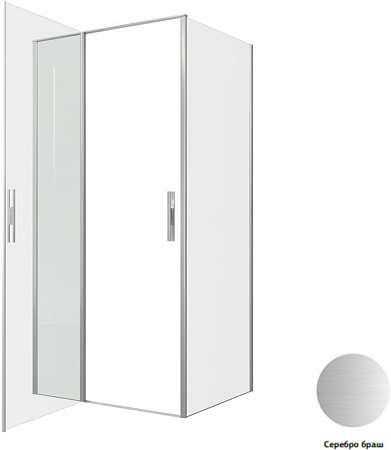 Душевой уголок Allen Brau Priority 3.31029.BA + 3.31041.BA 100x80 серебро браш