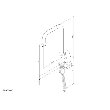 Смеситель Am.Pm Like F8006022 для кухонной мойки, черный