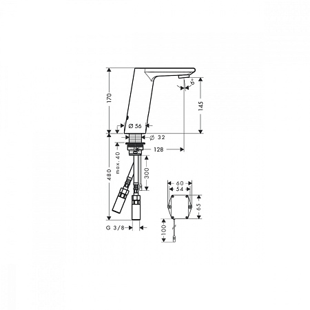 Смеситель Hansgrohe Metris S 31100000 для раковины электронный