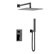 Душевой комплект Boheme Qubic 474-3-SGM для ванны, оружейная сталь глянцевая
