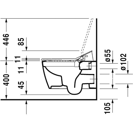 Чаша для унитаза подвесного Duravit  ME by Starck 2529590000  микролифт