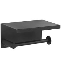 Держатель туалетной бумаги Boheme Uno 10971-B с полкой, черный