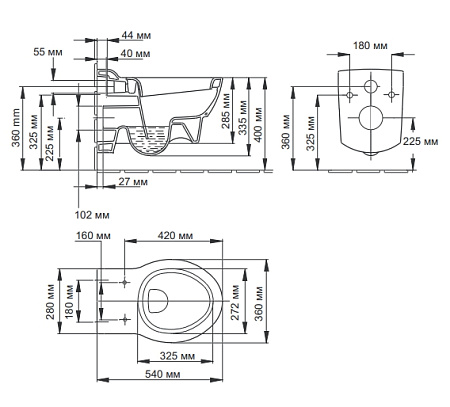 Унитаз подвесной Jacob Delafon Ove E1585-00