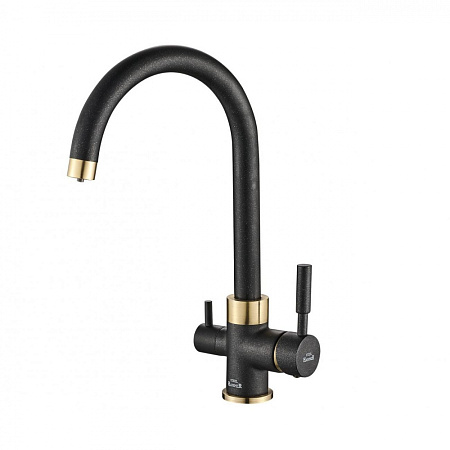 Смеситель Zorg Steel Hammer SH 713 BLACK BR для кухонной мойки, черный/бронза