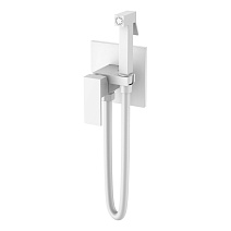 Гигиенический душ со смесителем Boheme Qubic 477-MW белый матовый