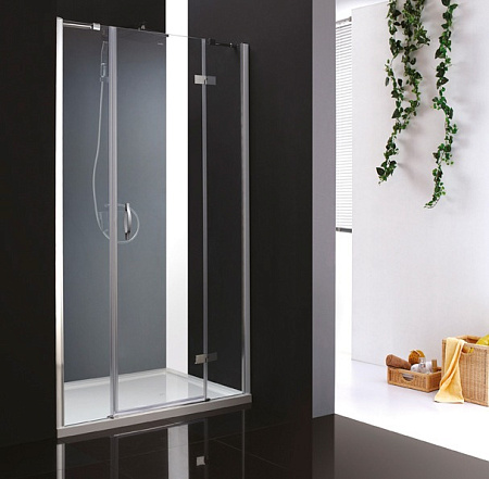 Душевая дверь в нишу Cezares Bergamo BERGAMO-B-13-60+60/30-P-Cr-R 150 R рифленое стекло