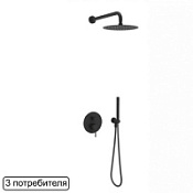 Душевая стойка Excellent Pi AREX.SET.1247BL черный матовый