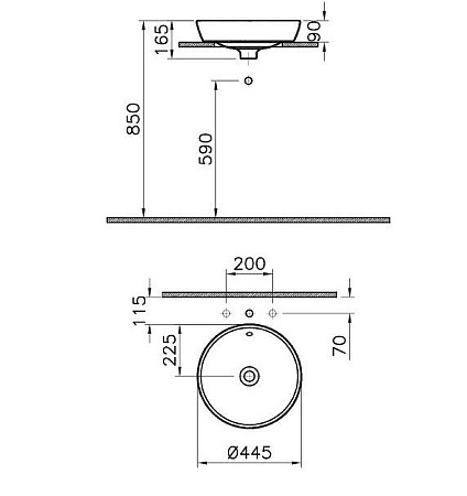 Раковина VitrA Metropole 5940B003-0012 45 белый