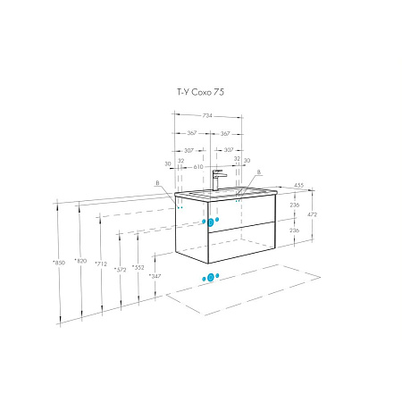 Тумба с раковиной Aquaton Сохо 1A258101AJ010 75 белый