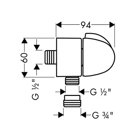 Шланговое подключение Hansgrohe Fixfit Stop 27452000 хром