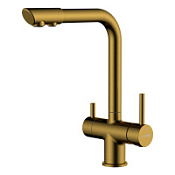 Смеситель WasserKRAFT A8387 для кухонной мойки, матовое золото