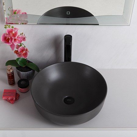 Раковина накладная BelBagno BB1315-H311 41x41x13 серый матовый