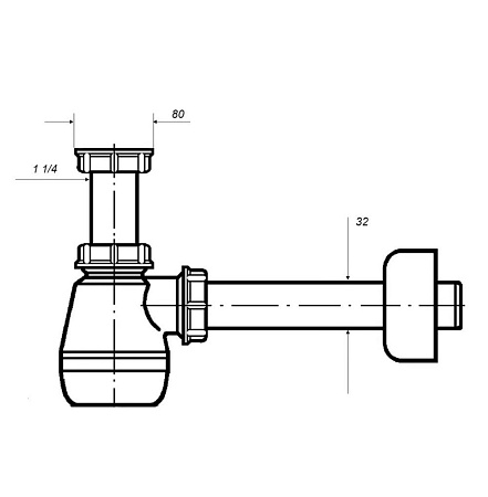 Сифон Hatria Varie YXZ801 для хозяйственной раковины