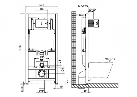 Система инсталляции для унитазов  BelBagno BB002-80